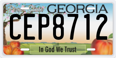 GA license plate CEP8712