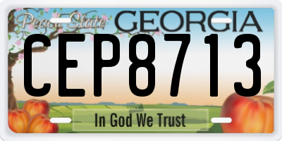GA license plate CEP8713