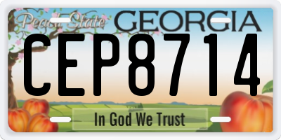 GA license plate CEP8714