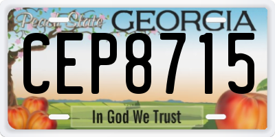 GA license plate CEP8715