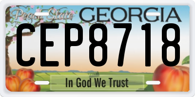 GA license plate CEP8718