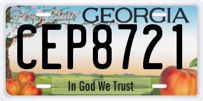GA license plate CEP8721