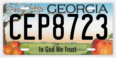 GA license plate CEP8723