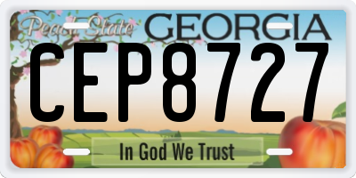 GA license plate CEP8727
