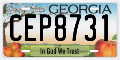 GA license plate CEP8731