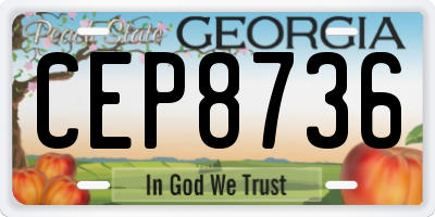 GA license plate CEP8736