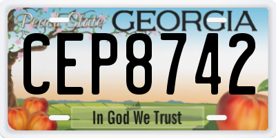 GA license plate CEP8742