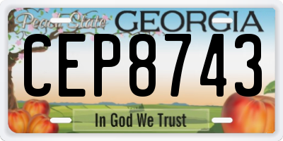 GA license plate CEP8743