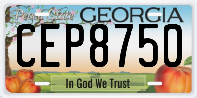 GA license plate CEP8750