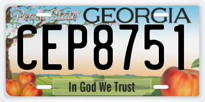 GA license plate CEP8751