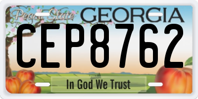 GA license plate CEP8762