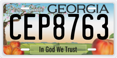 GA license plate CEP8763