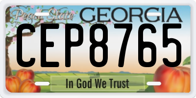 GA license plate CEP8765