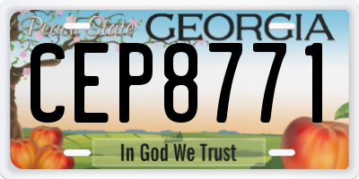 GA license plate CEP8771