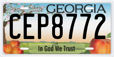 GA license plate CEP8772