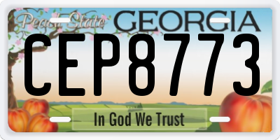 GA license plate CEP8773