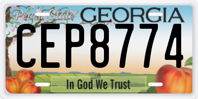 GA license plate CEP8774