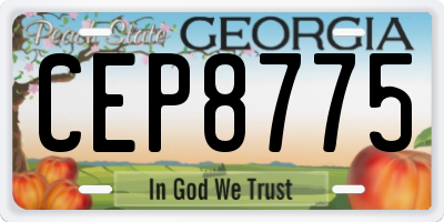 GA license plate CEP8775
