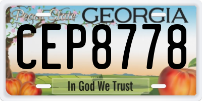 GA license plate CEP8778