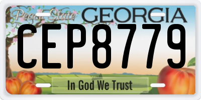 GA license plate CEP8779