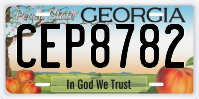GA license plate CEP8782