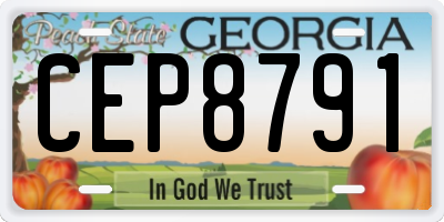 GA license plate CEP8791