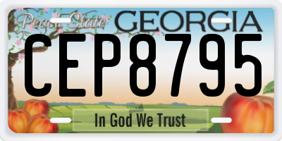 GA license plate CEP8795