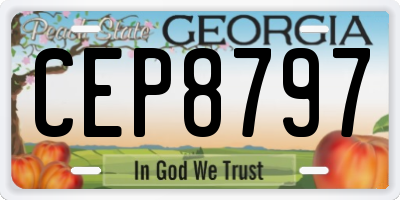 GA license plate CEP8797