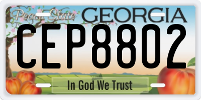 GA license plate CEP8802