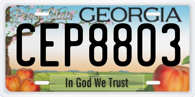 GA license plate CEP8803