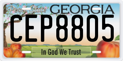 GA license plate CEP8805