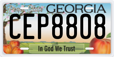 GA license plate CEP8808