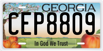GA license plate CEP8809