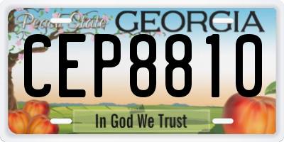 GA license plate CEP8810