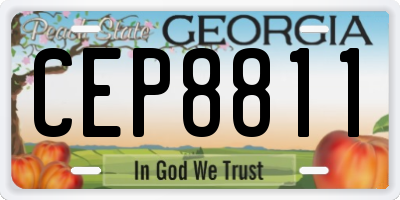 GA license plate CEP8811