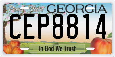 GA license plate CEP8814