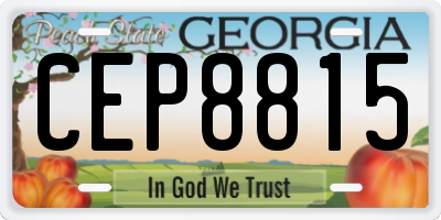 GA license plate CEP8815