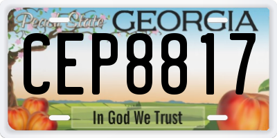 GA license plate CEP8817