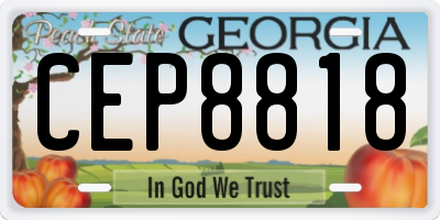 GA license plate CEP8818