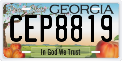 GA license plate CEP8819