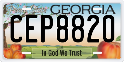 GA license plate CEP8820