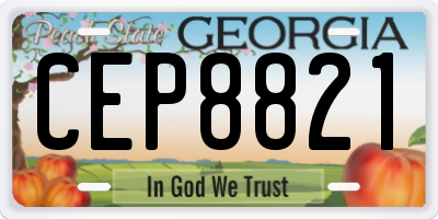 GA license plate CEP8821