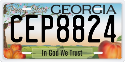 GA license plate CEP8824