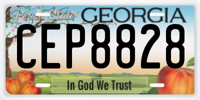 GA license plate CEP8828