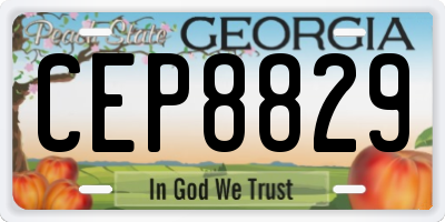 GA license plate CEP8829