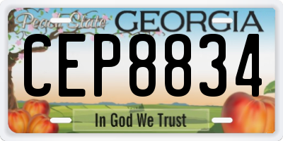 GA license plate CEP8834
