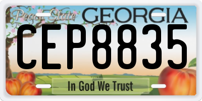 GA license plate CEP8835