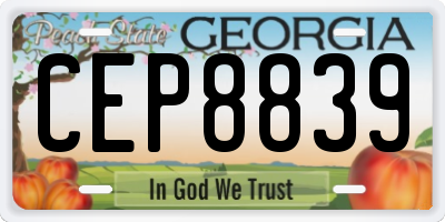 GA license plate CEP8839