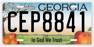 GA license plate CEP8841