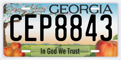 GA license plate CEP8843